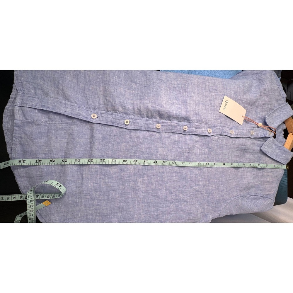 Quince 100% European Linen Long Sleeve Shirt French Blue Size L NWT - Picture 7 of 9